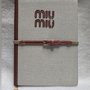 Miu Miu Textured Gray and Brown Journal